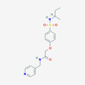 molecular formula C18H23N3O4S B426884 2-[4-(butan-2-ylsulfamoyl)phenoxy]-N-(pyridin-4-ylmethyl)acetamide 