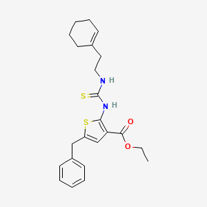 molecular formula C23H28N2O2S2 B4268845 ethyl 5-benzyl-2-[({[2-(1-cyclohexen-1-yl)ethyl]amino}carbonothioyl)amino]-3-thiophenecarboxylate 