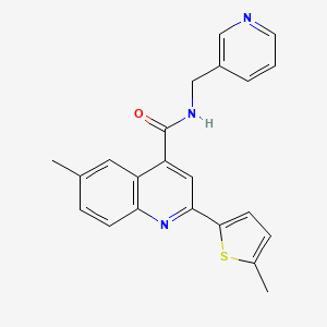 molecular formula C22H19N3OS B4268866 6-methyl-2-(5-methyl-2-thienyl)-N-(3-pyridinylmethyl)-4-quinolinecarboxamide 