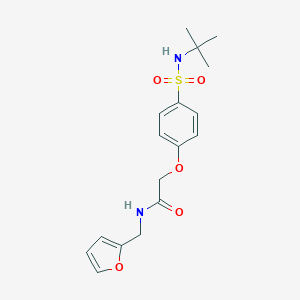 molecular formula C17H22N2O5S B426887 2-{4-[(tert-butylamino)sulfonyl]phenoxy}-N-(2-furylmethyl)acetamide 