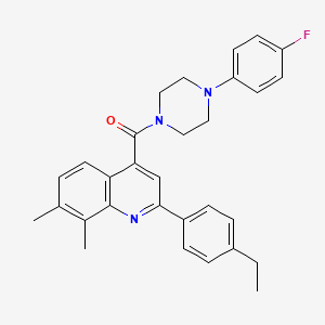 molecular formula C30H30FN3O B4268874 2-(4-ethylphenyl)-4-{[4-(4-fluorophenyl)-1-piperazinyl]carbonyl}-7,8-dimethylquinoline 