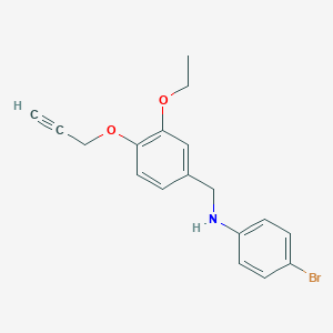 molecular formula C18H18BrNO2 B426888 4-bromo-N-[3-ethoxy-4-(prop-2-yn-1-yloxy)benzyl]aniline 