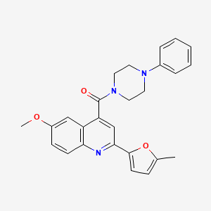molecular formula C26H25N3O3 B4268883 6-methoxy-2-(5-methyl-2-furyl)-4-[(4-phenyl-1-piperazinyl)carbonyl]quinoline 