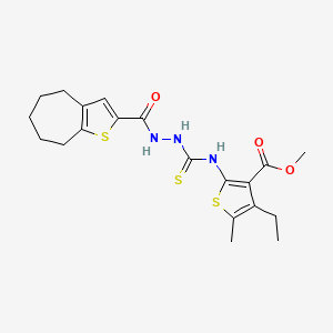 methyl 4-ethyl-5-methyl-2-({[2-(5,6,7,8-tetrahydro-4H-cyclohepta[b]thien-2-ylcarbonyl)hydrazino]carbonothioyl}amino)-3-thiophenecarboxylate