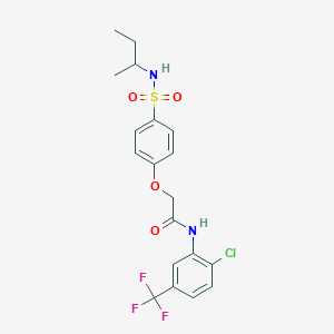 molecular formula C19H20ClF3N2O4S B426891 2-{4-[(sec-butylamino)sulfonyl]phenoxy}-N-[2-chloro-5-(trifluoromethyl)phenyl]acetamide 