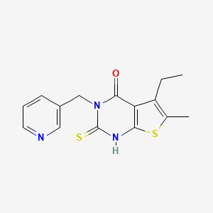 molecular formula C15H15N3OS2 B4268919 5-ethyl-2-mercapto-6-methyl-3-(3-pyridinylmethyl)thieno[2,3-d]pyrimidin-4(3H)-one 