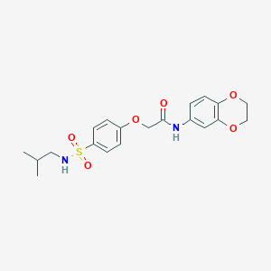 molecular formula C20H24N2O6S B426893 N-(2,3-dihydro-1,4-benzodioxin-6-yl)-2-{4-[(isobutylamino)sulfonyl]phenoxy}acetamide 