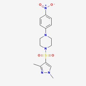 molecular formula C15H19N5O4S B4268938 1-[(1,3-dimethyl-1H-pyrazol-4-yl)sulfonyl]-4-(4-nitrophenyl)piperazine 