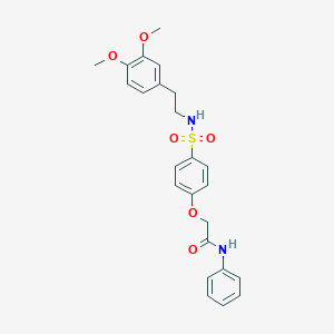 molecular formula C24H26N2O6S B426894 2-[4-({[2-(3,4-dimethoxyphenyl)ethyl]amino}sulfonyl)phenoxy]-N-phenylacetamide 