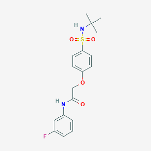 molecular formula C18H21FN2O4S B426895 2-{4-[(tert-butylamino)sulfonyl]phenoxy}-N-(3-fluorophenyl)acetamide 
