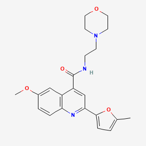 molecular formula C22H25N3O4 B4268961 6-methoxy-2-(5-methyl-2-furyl)-N-[2-(4-morpholinyl)ethyl]-4-quinolinecarboxamide 
