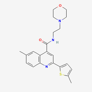 molecular formula C22H25N3O2S B4268975 6-methyl-2-(5-methyl-2-thienyl)-N-[2-(4-morpholinyl)ethyl]-4-quinolinecarboxamide 