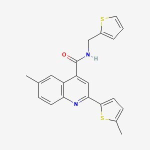 molecular formula C21H18N2OS2 B4268977 6-methyl-2-(5-methyl-2-thienyl)-N-(2-thienylmethyl)-4-quinolinecarboxamide 