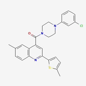 molecular formula C26H24ClN3OS B4268981 4-{[4-(3-chlorophenyl)-1-piperazinyl]carbonyl}-6-methyl-2-(5-methyl-2-thienyl)quinoline 