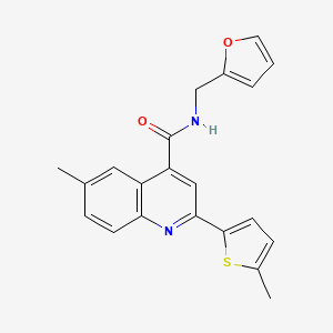molecular formula C21H18N2O2S B4268985 N-(2-furylmethyl)-6-methyl-2-(5-methyl-2-thienyl)-4-quinolinecarboxamide 
