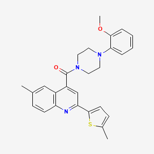 molecular formula C27H27N3O2S B4268988 4-{[4-(2-methoxyphenyl)-1-piperazinyl]carbonyl}-6-methyl-2-(5-methyl-2-thienyl)quinoline 