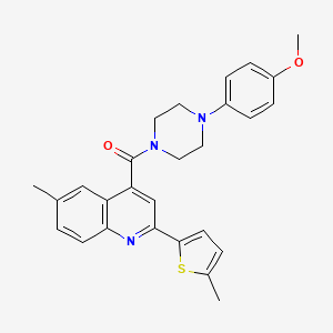 molecular formula C27H27N3O2S B4268994 4-{[4-(4-methoxyphenyl)-1-piperazinyl]carbonyl}-6-methyl-2-(5-methyl-2-thienyl)quinoline 