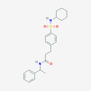 molecular formula C23H30N2O3S B426901 3-{4-[(cyclohexylamino)sulfonyl]phenyl}-N-(1-phenylethyl)propanamide 