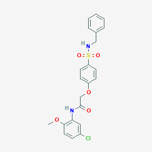 molecular formula C22H21ClN2O5S B426903 2-{4-[(benzylamino)sulfonyl]phenoxy}-N-(5-chloro-2-methoxyphenyl)acetamide 