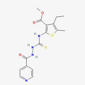 molecular formula C16H18N4O3S2 B4269034 methyl 4-ethyl-2-{[(2-isonicotinoylhydrazino)carbonothioyl]amino}-5-methyl-3-thiophenecarboxylate 