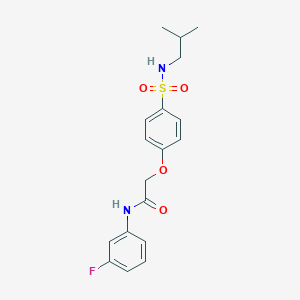 molecular formula C18H21FN2O4S B426905 N-(3-fluorophenyl)-2-{4-[(isobutylamino)sulfonyl]phenoxy}acetamide 