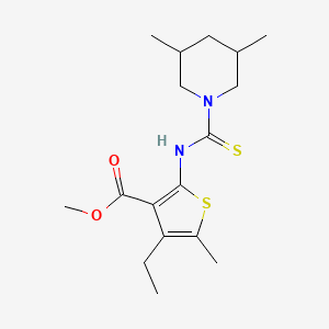 molecular formula C17H26N2O2S2 B4269051 methyl 2-{[(3,5-dimethyl-1-piperidinyl)carbonothioyl]amino}-4-ethyl-5-methyl-3-thiophenecarboxylate 