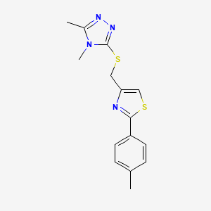 3,4-dimethyl-5-({[2-(4-methylphenyl)-1,3-thiazol-4-yl]methyl}thio)-4H-1,2,4-triazole