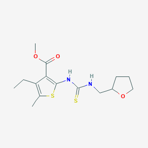molecular formula C15H22N2O3S2 B4269066 methyl 4-ethyl-5-methyl-2-({[(tetrahydro-2-furanylmethyl)amino]carbonothioyl}amino)-3-thiophenecarboxylate 