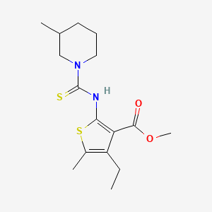 molecular formula C16H24N2O2S2 B4269067 methyl 4-ethyl-5-methyl-2-{[(3-methyl-1-piperidinyl)carbonothioyl]amino}-3-thiophenecarboxylate 