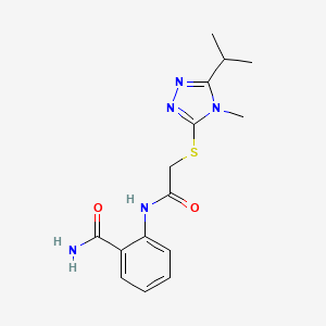 molecular formula C15H19N5O2S B4269070 2-({[(5-isopropyl-4-methyl-4H-1,2,4-triazol-3-yl)thio]acetyl}amino)benzamide 