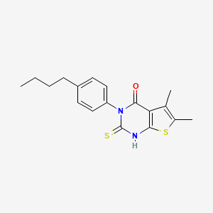 molecular formula C18H20N2OS2 B4269098 3-(4-butylphenyl)-2-mercapto-5,6-dimethylthieno[2,3-d]pyrimidin-4(3H)-one 