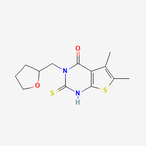 molecular formula C13H16N2O2S2 B4269104 2-mercapto-5,6-dimethyl-3-(tetrahydro-2-furanylmethyl)thieno[2,3-d]pyrimidin-4(3H)-one 