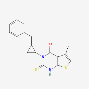 molecular formula C18H18N2OS2 B4269115 3-(2-benzylcyclopropyl)-2-mercapto-5,6-dimethylthieno[2,3-d]pyrimidin-4(3H)-one 