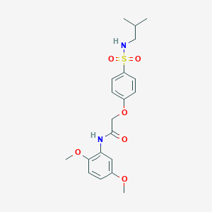 molecular formula C20H26N2O6S B426913 N-(2,5-dimethoxyphenyl)-2-{4-[(isobutylamino)sulfonyl]phenoxy}acetamide 