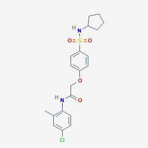 molecular formula C20H23ClN2O4S B426915 N-(4-chloro-2-methylphenyl)-2-[4-(cyclopentylsulfamoyl)phenoxy]acetamide 