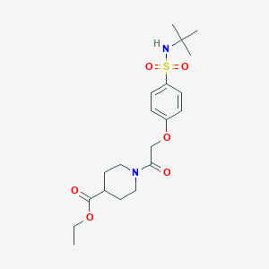 molecular formula C20H30N2O6S B426916 Ethyl 1-({4-[(tert-butylamino)sulfonyl]phenoxy}acetyl)-4-piperidinecarboxylate 