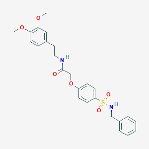 molecular formula C25H28N2O6S B426918 2-{4-[(benzylamino)sulfonyl]phenoxy}-N-[2-(3,4-dimethoxyphenyl)ethyl]acetamide 