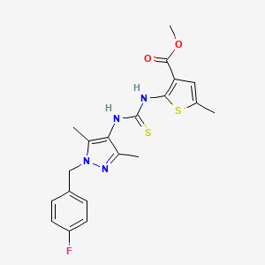 molecular formula C20H21FN4O2S2 B4269190 methyl 2-[({[1-(4-fluorobenzyl)-3,5-dimethyl-1H-pyrazol-4-yl]amino}carbonothioyl)amino]-5-methyl-3-thiophenecarboxylate 