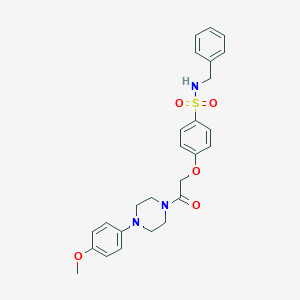 molecular formula C26H29N3O5S B426921 N-benzyl-4-{2-[4-(4-methoxyphenyl)-1-piperazinyl]-2-oxoethoxy}benzenesulfonamide 