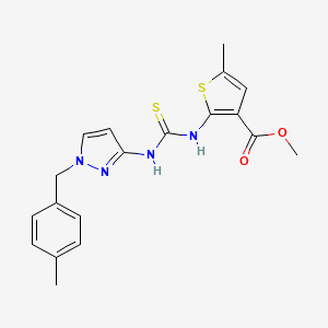 molecular formula C19H20N4O2S2 B4269229 methyl 5-methyl-2-[({[1-(4-methylbenzyl)-1H-pyrazol-3-yl]amino}carbonothioyl)amino]-3-thiophenecarboxylate 