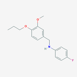 molecular formula C17H20FNO2 B426923 4-fluoro-N-(3-methoxy-4-propoxybenzyl)aniline 