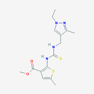 molecular formula C15H20N4O2S2 B4269237 methyl 2-[({[(1-ethyl-3-methyl-1H-pyrazol-4-yl)methyl]amino}carbonothioyl)amino]-5-methyl-3-thiophenecarboxylate 