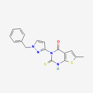 molecular formula C17H14N4OS2 B4269285 3-(1-benzyl-1H-pyrazol-3-yl)-2-mercapto-6-methylthieno[2,3-d]pyrimidin-4(3H)-one 