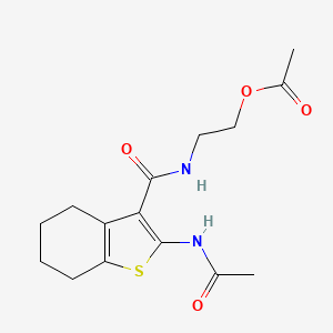 molecular formula C15H20N2O4S B4269306 2-({[2-(acetylamino)-4,5,6,7-tetrahydro-1-benzothien-3-yl]carbonyl}amino)ethyl acetate 