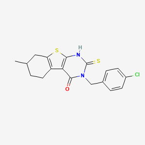 molecular formula C18H17ClN2OS2 B4269319 3-(4-chlorobenzyl)-2-mercapto-7-methyl-5,6,7,8-tetrahydro[1]benzothieno[2,3-d]pyrimidin-4(3H)-one 