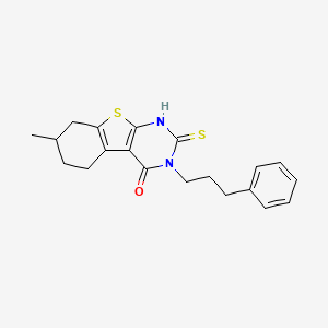 molecular formula C20H22N2OS2 B4269328 2-mercapto-7-methyl-3-(3-phenylpropyl)-5,6,7,8-tetrahydro[1]benzothieno[2,3-d]pyrimidin-4(3H)-one 
