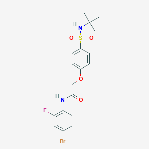 molecular formula C18H20BrFN2O4S B426935 N-(4-bromo-2-fluorophenyl)-2-{4-[(tert-butylamino)sulfonyl]phenoxy}acetamide 