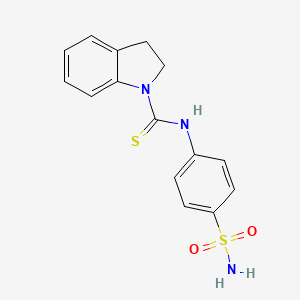 molecular formula C15H15N3O2S2 B4269350 N-[4-(aminosulfonyl)phenyl]-1-indolinecarbothioamide 
