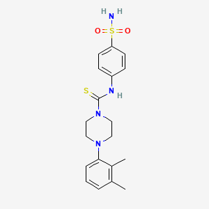 molecular formula C19H24N4O2S2 B4269352 N-[4-(aminosulfonyl)phenyl]-4-(2,3-dimethylphenyl)-1-piperazinecarbothioamide 