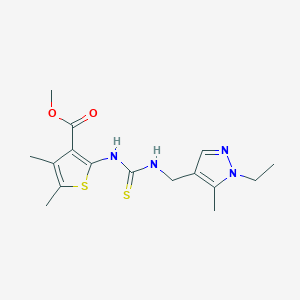 molecular formula C16H22N4O2S2 B4269354 methyl 2-[({[(1-ethyl-5-methyl-1H-pyrazol-4-yl)methyl]amino}carbonothioyl)amino]-4,5-dimethyl-3-thiophenecarboxylate 